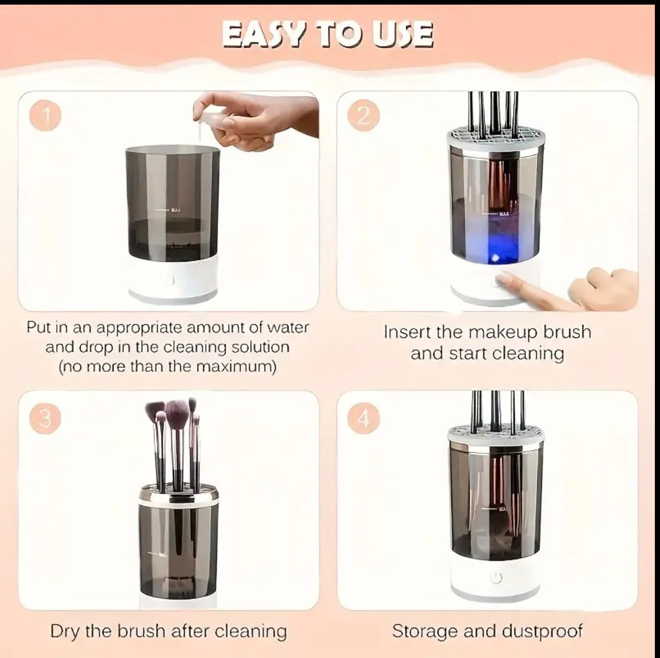 Electrical makeup Brush washer