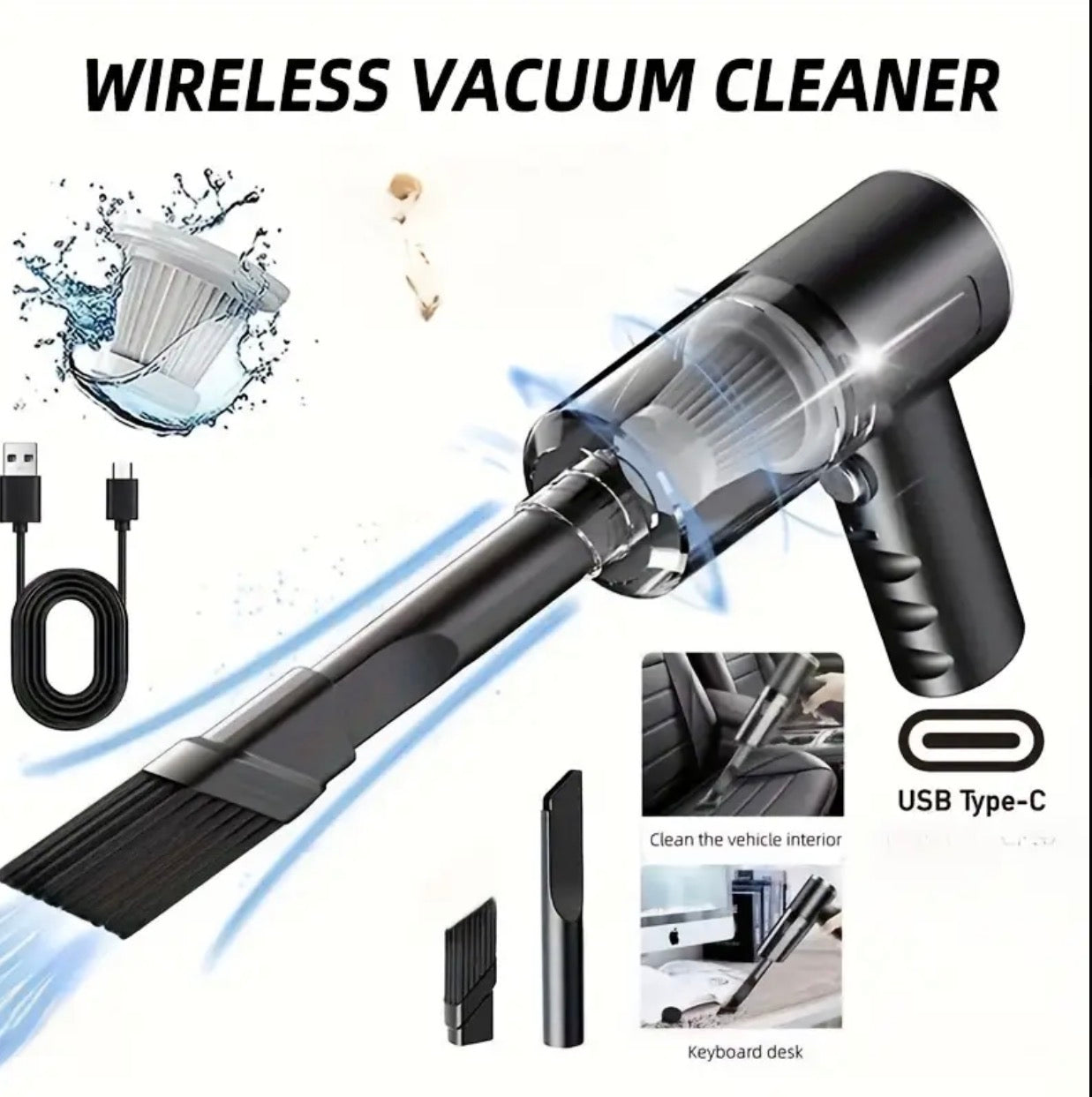 Portable wireless Vacuum