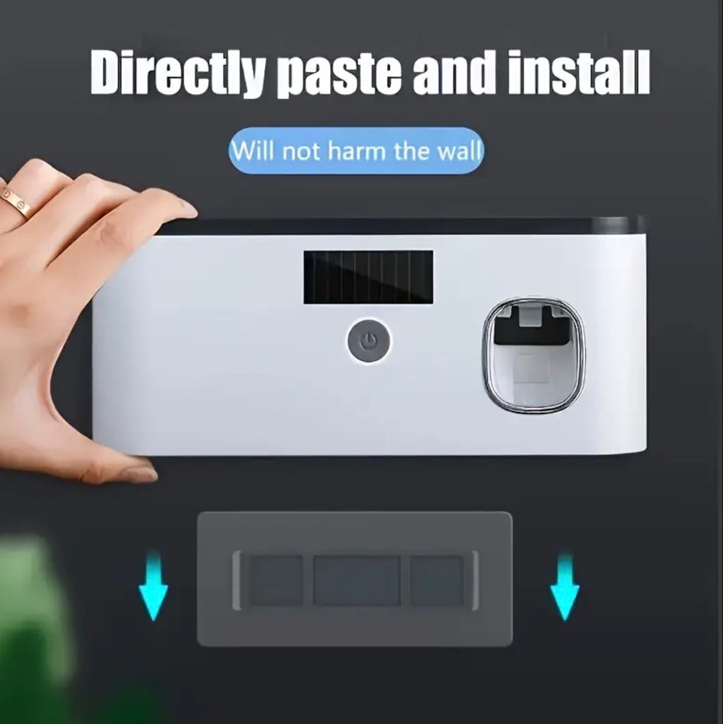 Smart Toothbrush Organizer with Auto Toothpaste Dispenser