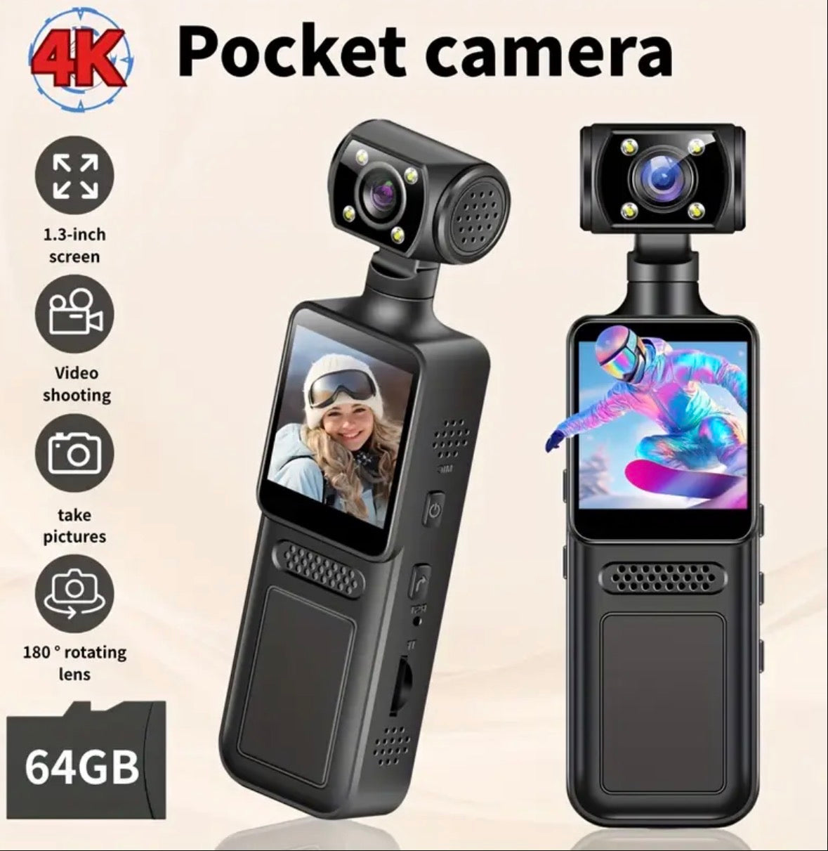 4k handheld pocket camera