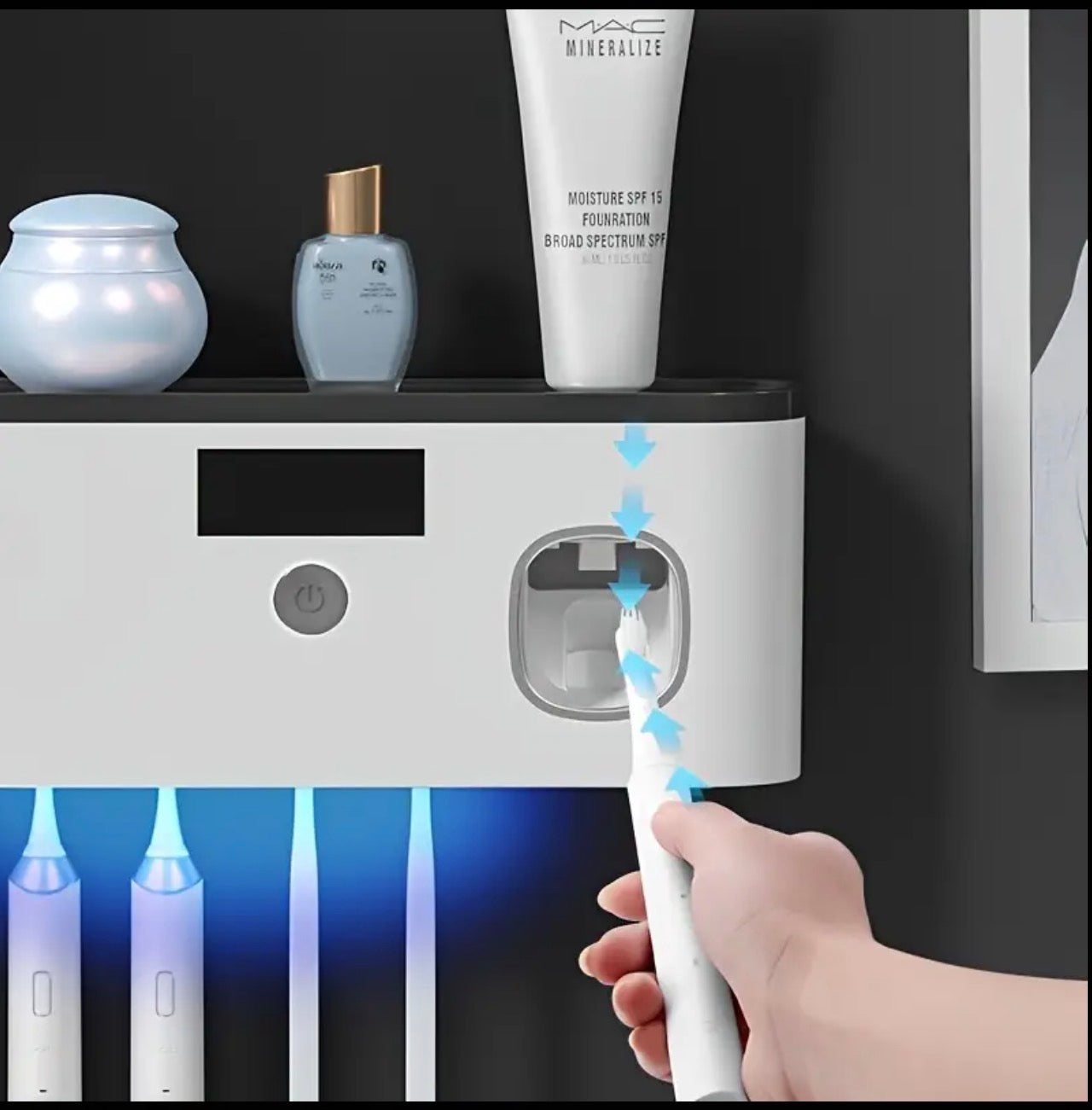 Smart Toothbrush Organizer with Auto Toothpaste Dispenser