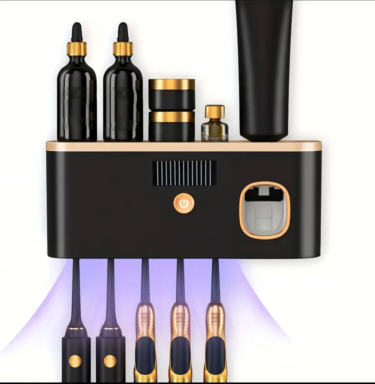 Smart Toothbrush Organizer with Auto Toothpaste Dispenser