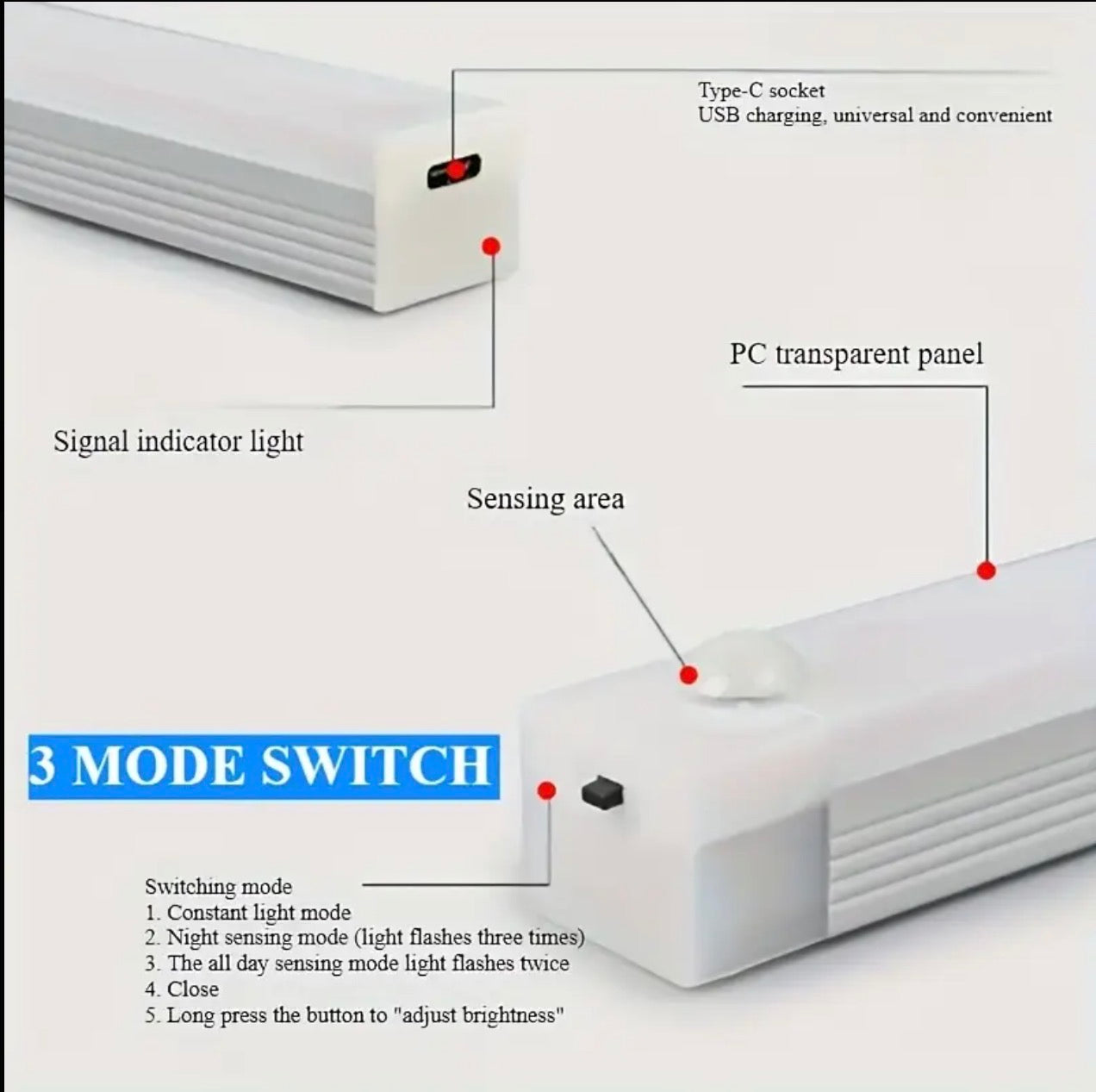 6 led rechargeable motion sensor lights