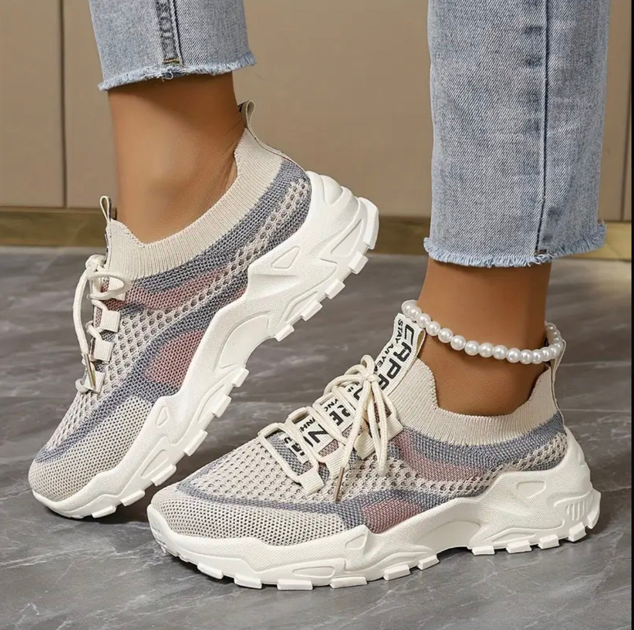 Female trendy sneakers