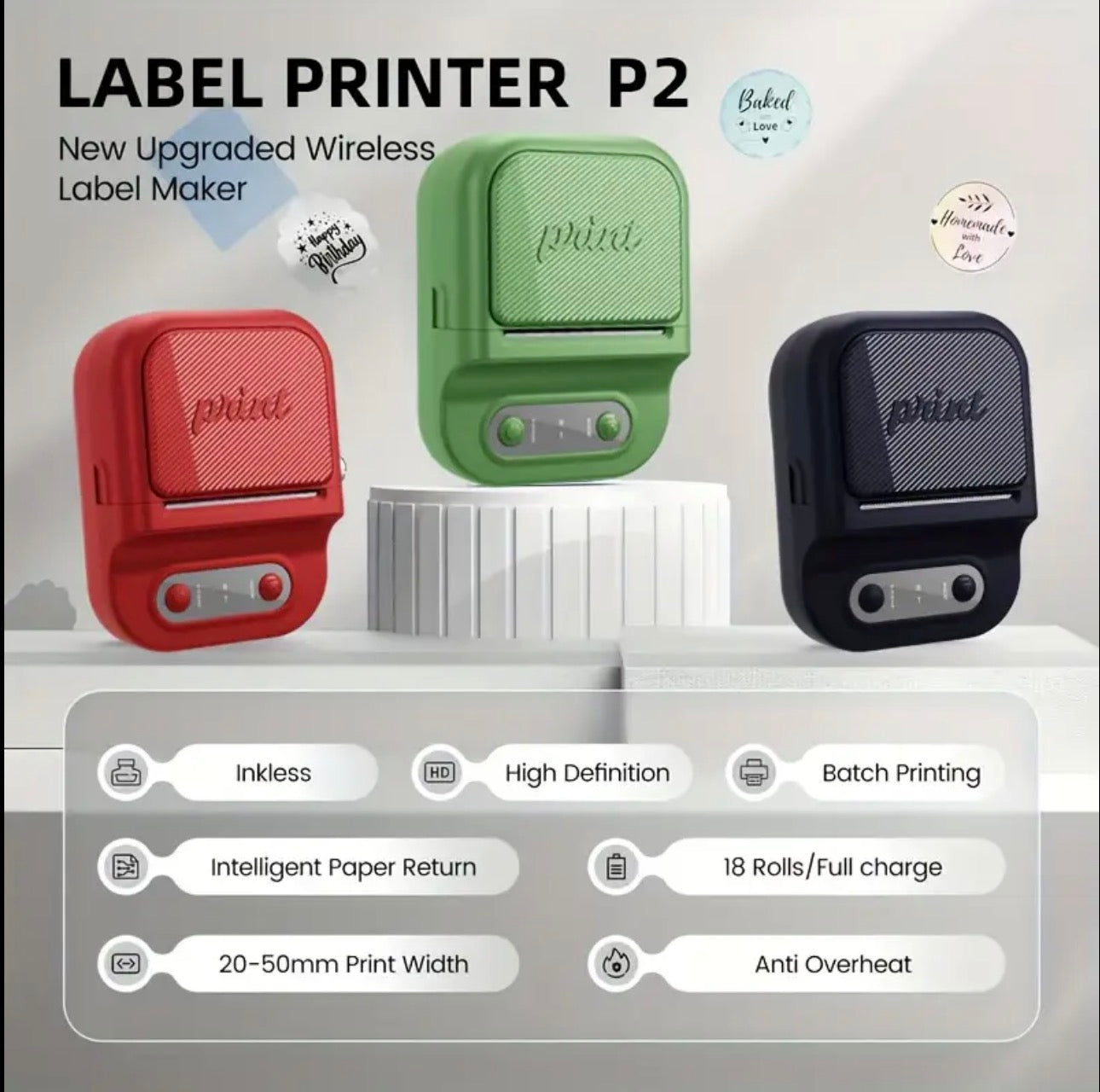 Portable Wireless Thermal Label Printer